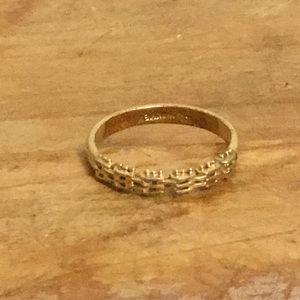 14k gold woven pattern ring
